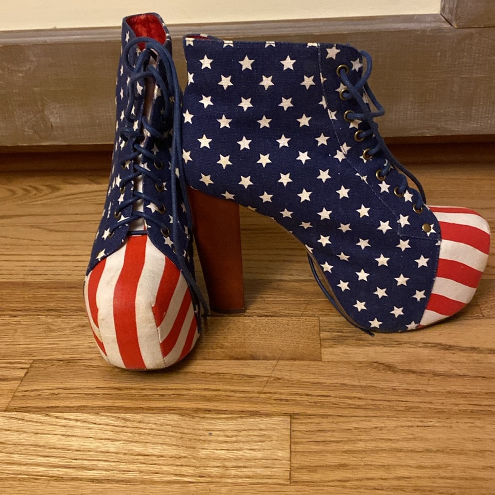 Patriotic, Jeffrey Campbell platform booties - Picture 2 of 5